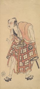 Le deuxième Nakajima Mihoemon en homme debout avec la tête penchée en avant - Shunsho