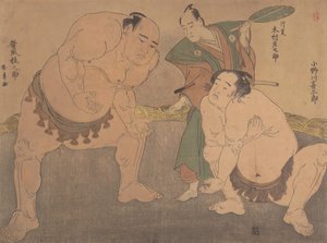 Les lutteurs, vers 1785 - Shunsho