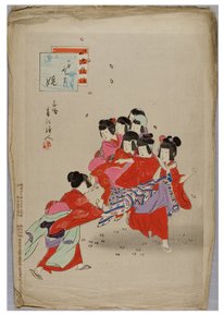 Danse de la jeune fille de la série Les Coutumes et Manières des Enfants, c.1896-1897 - Shuntei Miyagawa