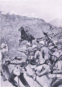 Langs Nek, 28 janvier 1881 (1ère guerre des Boers), illustration de British Battles on Land and Sea, 1915 - Sidney Paget