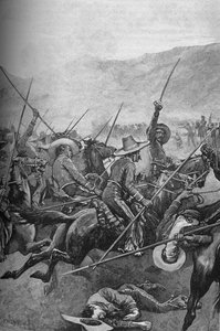 Les Lanciers Mexicains Chargent les Soldats de l