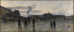 Les ruines des Tuileries et la Place du Carrousel