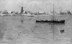 Dordrecht en hiver - Siebe Johannes ten Cate