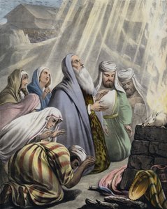 Le sacrifice de Noé en quittant l