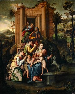 La Sainte Famille entourée de saints - Sigismondo Scarsellino