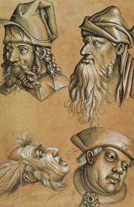 Études de quatre têtes pour une série de la Passion - Sigmund Holbein