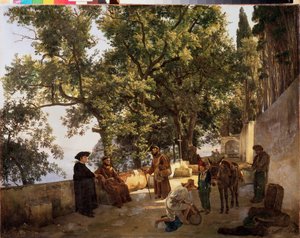 Une terrasse sur le rivage, près de Sorrente - Silvestr Fedosievich Shchedrin