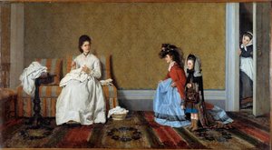 Petites filles jouant aux grandes dames