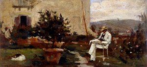 Luigi Tommasi dans le jardin - Silvestro Lega