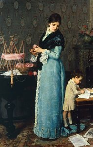 Mère, par Silvestro Lega (1826-1895)