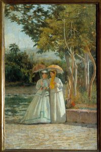 Promenade dans le jardin - Silvestro Lega
