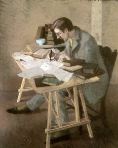 Portrait de Lytton Strachey (pastel sur papier) - Simon Albert Bussy