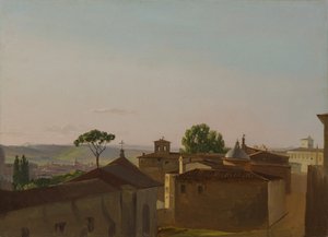 Vue sur la colline du Quirinal, Rome, 1800 - Simon Alexandre Clément Denis