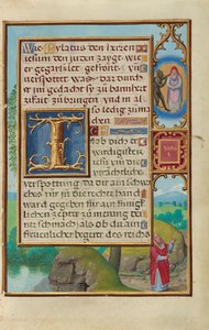 Rand mit der Vision des Hohenpriesters und des Teufels von Sacharja - Simon Bening