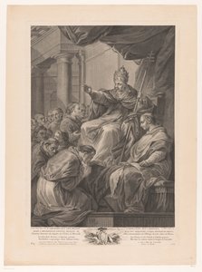 Le Pape Grégoire entouré de cardinaux - Simon Charles Miger