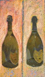 Champagne Moet Dom Perignon, 2016 (pastel on paper)