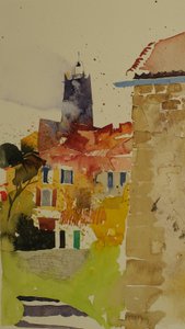 Clocher, Languedoc, 2002 (aquarelle) - Simon Fletcher