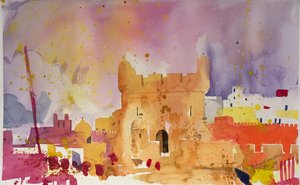 Fort et Médina (aquarelle sur papier)