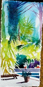 Jardin du Sud I (aquarelle sur papier) - Simon Fletcher
