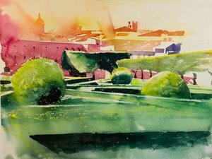 Horti Leonini (aquarelle sur papier)
