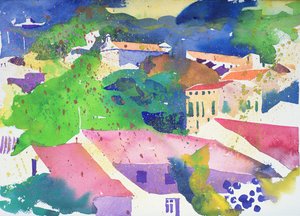 Les raisins de Faugeres, 2003 France (watercolour) - Simon Fletcher