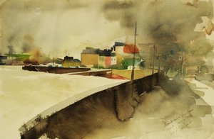 Port de Monkstown, Cork, 2003 (aquarelle) - Simon Fletcher