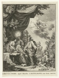 Écrivain entouré de figures allégoriques