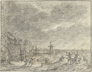 Tempête et inondation à Halfweg, 15 novembre 1775 - Simon Fokke