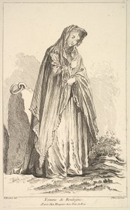 Femme de Boulogne, du Recueil de diverses figures étrangères inventées par F. Bo..., 18ème siècle