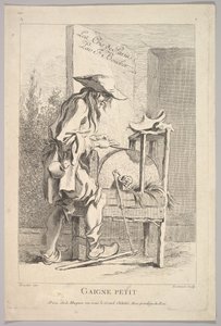Frontispice: Gaigne Petit, de Le Cris de Paris, Planche 1, 18ème siècle - Simon Francois Ravenet