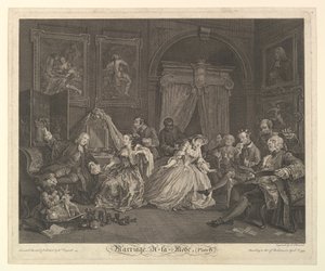 Mariage à la mode, planche IV, 1er avril 1745 - Simon Francois Ravenet