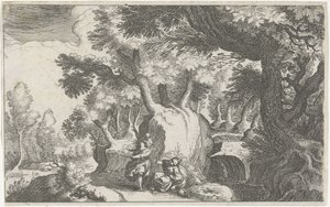Paysage forestier avec Agar et Ismaël - Simon Frisius