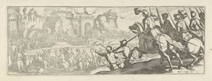 Cavaliers assiégeant un mur de ville (Cavalerie) - Simon Frisius