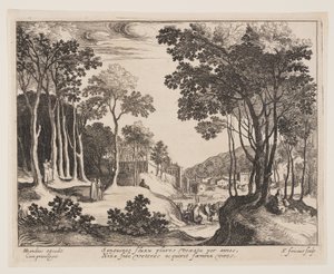 Le Christ guérissant la femme ensanglantée, extrait de Paysages avec scènes de la vie du Christ - Simon Frisius