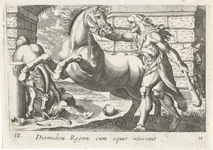 Hercule dompte les chevaux de Diomède
