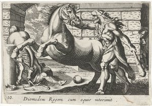 Hercule dompte les chevaux de Diomède - Simon Frisius