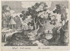 Paysage avec un arbre - Simon Frisius