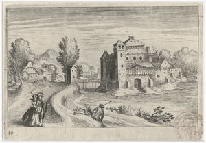 Paysage fluvial avec un château (Zuid-Europese landschappen)