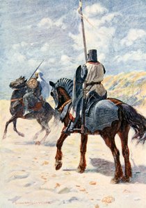 Un Sarrasin approche un Chevalier Croisé, illustration pour 