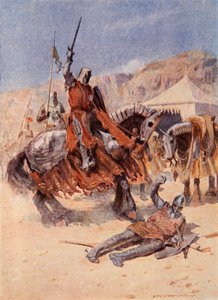 Les chevaliers se rencontrent en conflit, illustration de 