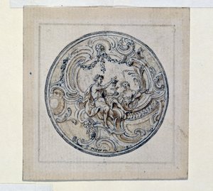 Conception pour un boîtier de montre, par Simon Gribelin (1661-1833) - Simon II Gribelin