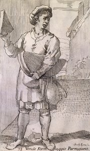 Arts de Bologne : vendeur de fromage Parmesan - Simon I Guillain