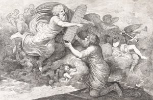 Moïse sur le Sinaï Les tables de la Loi judaïque, 1773 - Simon Julien