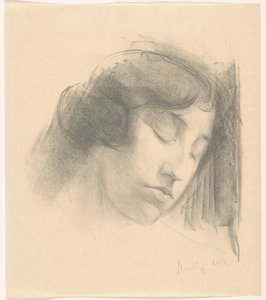 Tête de femme aux yeux fermés - Simon Moulijn (signed by artist)