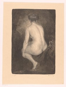 Femme nue assise - Simon Moulijn (signed by artist)