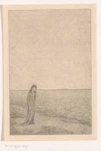Femme dans un paysage plat