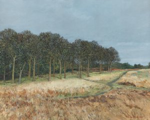 Bois, parc de Richmond, 2019 (huile sur toile) - Simon Neville