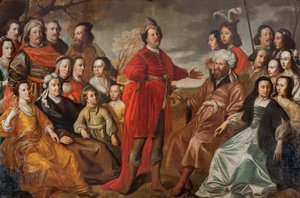 Le portrait de la famille Gröning, vers 1663 (huile sur toile) - Simon Peter Tilemann