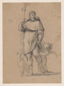 Saint Roch avec un chien et un petit ange - Simon Vouet