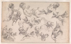 Étude pour une décoration représentant des putti - Simon Vouet